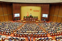 越南第十五届国会第十次会议议现场。图自越通社