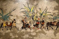 画家杜德的画作《赶集》。图自越通社