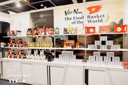 越南在2026年香港国际食品展上推广咖啡和农产品。图自越通社