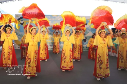 越南在2026年澳门国际幻彩大巡游上大放异彩。图自越通社