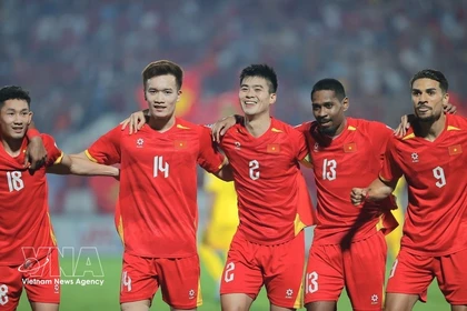 越南队3-1战胜马来西亚队。图自越通社