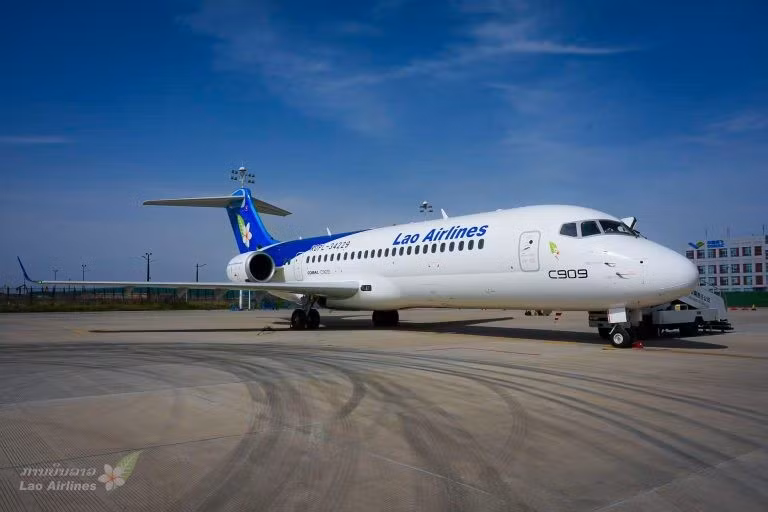老挝国家航空公司飞机。图自老挝航空