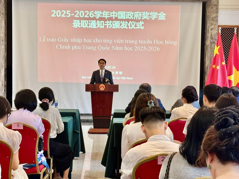 中国驻越大使何炜致辞 图自越通社