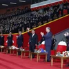 朝鲜劳动党总书记、国务委员长金正恩与越共中央总书记苏林及各位代表一同出席活动。图自 越通社