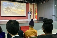 越南外交部常务副部长阮明宇在活动上发表讲话。图自越通社