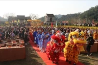 安子春节庙会开庙仪式。图自越通社