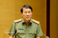 越共中央政治局委员、公安部长梁三光大将 图自越通社