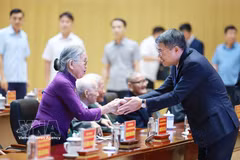 黎明兴在海防市党委举行的80年、70年党龄勋章颁发仪式上发表讲话。图片来源：越通社