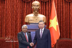 越共中央总书记、国家主席苏林会见孟加拉国驻越大使 图自越通社