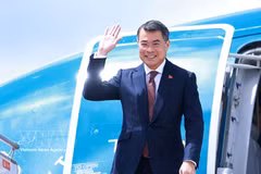 越南政府总理黎明兴抵达金边 开始对柬埔寨进行正式访问 图自越通社