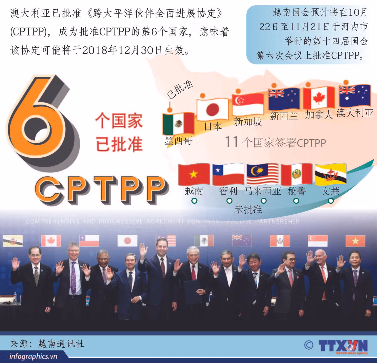 图表新闻：CPTPP将于2018年年底生效 ảnh 1