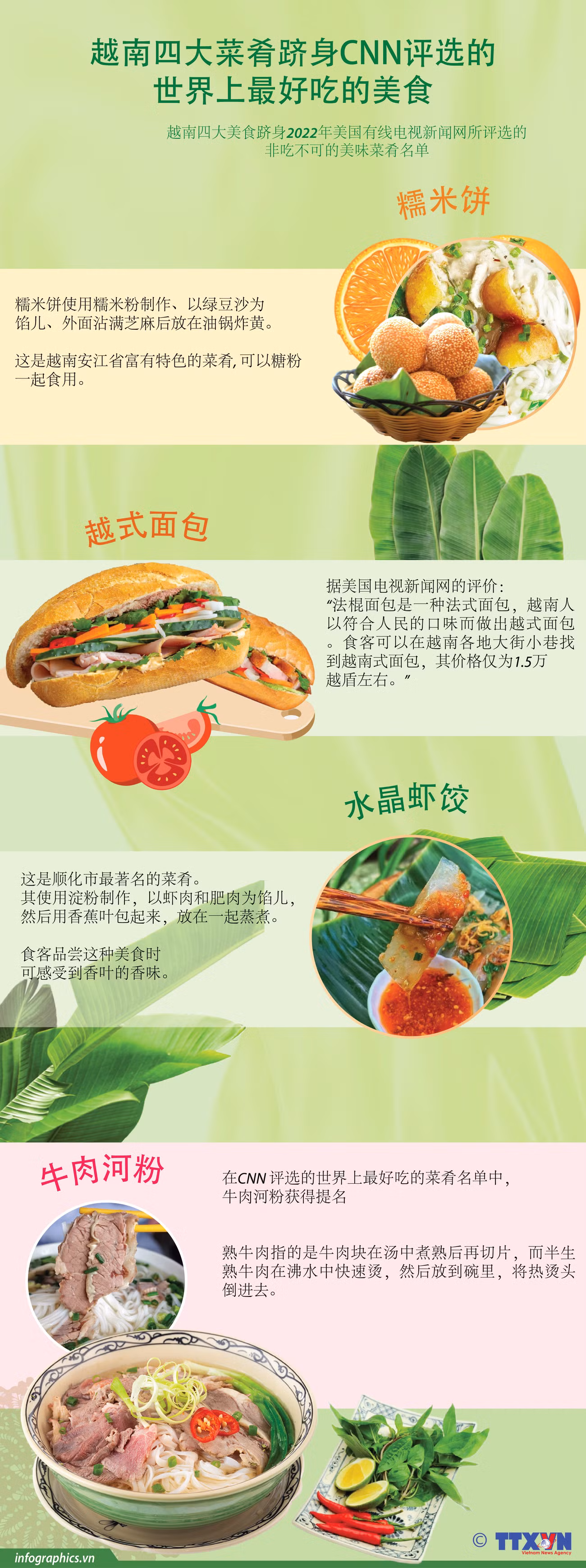 图表新闻：越南四大菜肴跻身CNN 评选的世界上最好吃的美食 ảnh 1