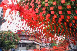 挂国旗 迎国庆 大街小巷处处氛围浓厚热烈