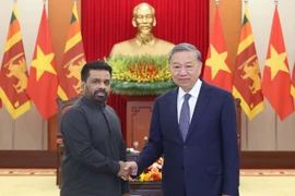 越共中央总书记苏林会见对越南进行国事访问的斯里兰卡总统