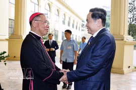 越南国会主席陈青敏走访河内总教区 