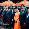 参加在莫桑比克举行的越南社会主义共和国成立81周年庆祝活动的代表们。图自越通社