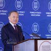 越共中央总书记、国家主席苏林在美国外交政策协会发表施政演讲。图自越通社