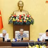国会主席陈青敏在会议上发表讲话。图自越通社