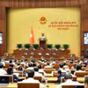 越南第十六届国会第一次非常规会议现场。图自越通社