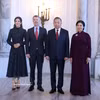 越共中央总书记、国家主席苏林及夫人吴芳璃会见丹麦国王腓特烈十世和王后玛丽。图自越通社