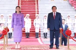 范明政总理举行仪式 欢迎斯泰国总理佩通坦·钦那瓦访越