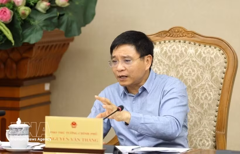 政府副总理阮文胜发表讲话。图自越通社