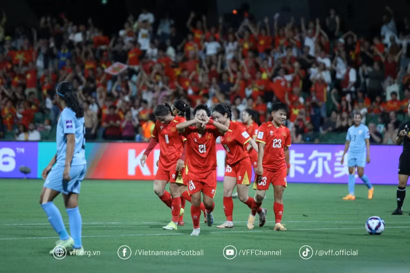 越南女足2-1战胜印度女足。越南足协供图