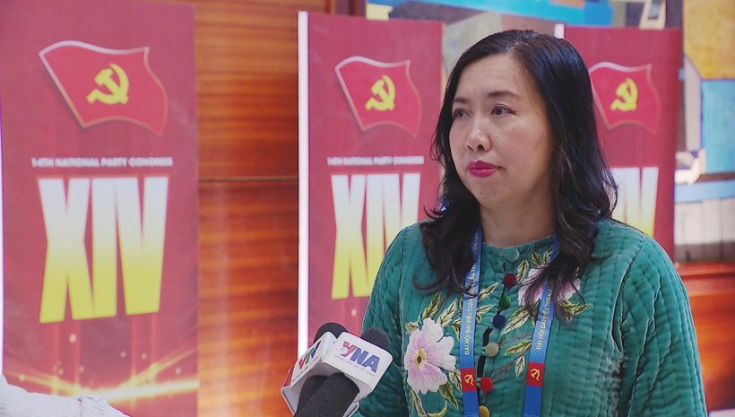 越南外交部副部长黎氏秋姮接受媒体记者采访。图自越通社