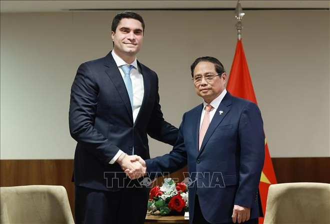 范明政会见与巴西淡水河谷公司业务发展总经理丹尼尔·瓜达尔多(Daniel Guardado)。图自越通社 vale.jpg