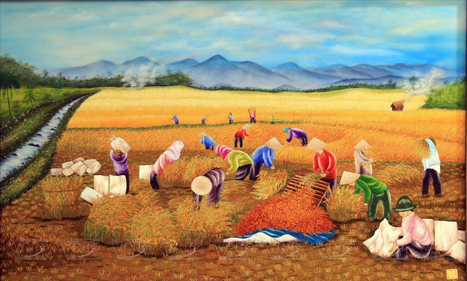 《丰收季节》。图自越南画报 tranh.jpg