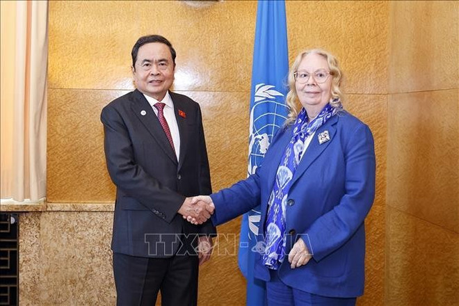 国会主席陈青敏会见联合国日内瓦办事处总干事瓦罗瓦娅。图自越通社 tgd-van-phong-lhq.jpg
