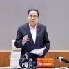 国会主席陈青敏发言。图自越通社