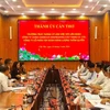 工作会谈现场。图自越通社