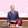 苏林总书记在会议上发言。图自越通社