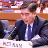 越南驻泰国大使范越雄发言。图自越通社