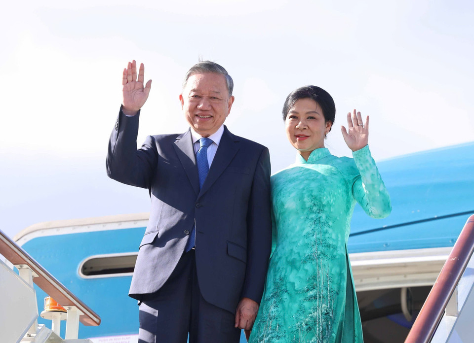 越共中央总书记苏林于5月8日至11日对俄罗斯进行正式访问并出席俄罗斯卫国战争胜利80周年纪念活动。图自越通社