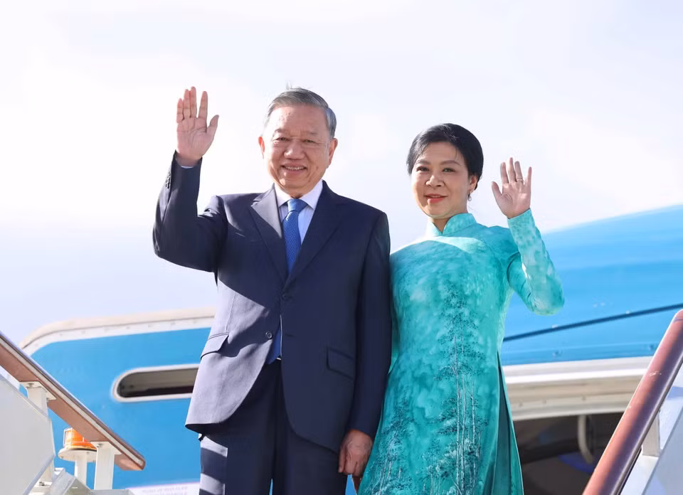 越共中央总书记苏林于5月8日至11日对俄罗斯进行正式访问并出席俄罗斯卫国战争胜利80周年纪念活动。图自越通社