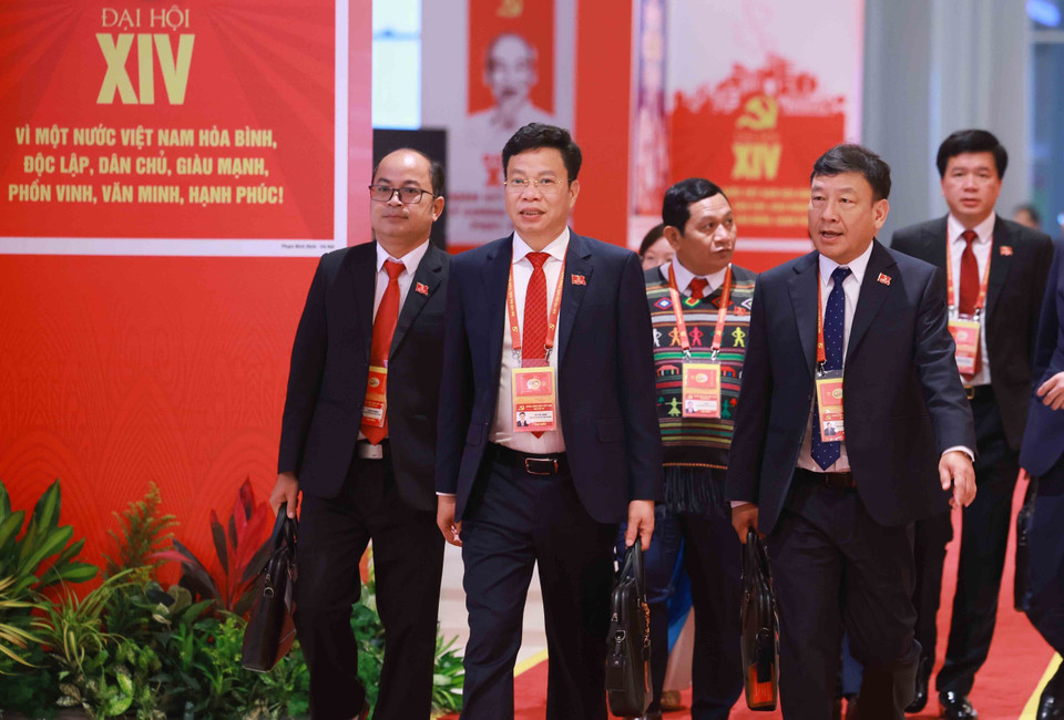 出席越南共产党第十四次全国代表大会的代表。图自越通社