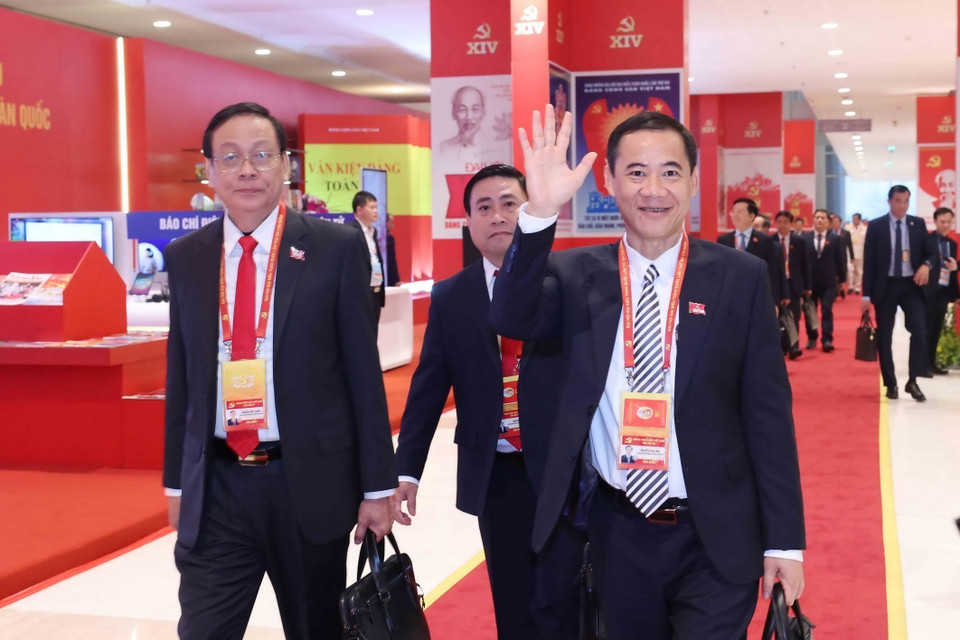 出席越南共产党第十四次全国代表大会的代表。图自越通社