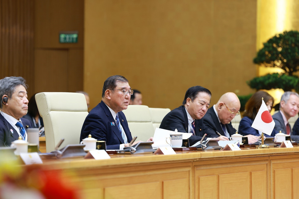 出席会谈的日方代表。图自越通社