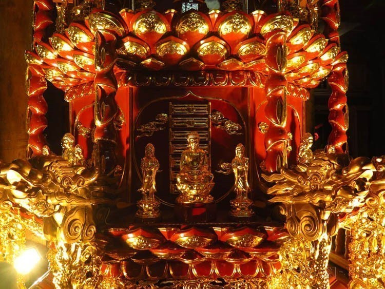 昆山寺九品莲花塔是佛教建筑艺术的瑰宝,由竹林禅派第三祖玄光于13世纪建造(2017年)。图自越通社