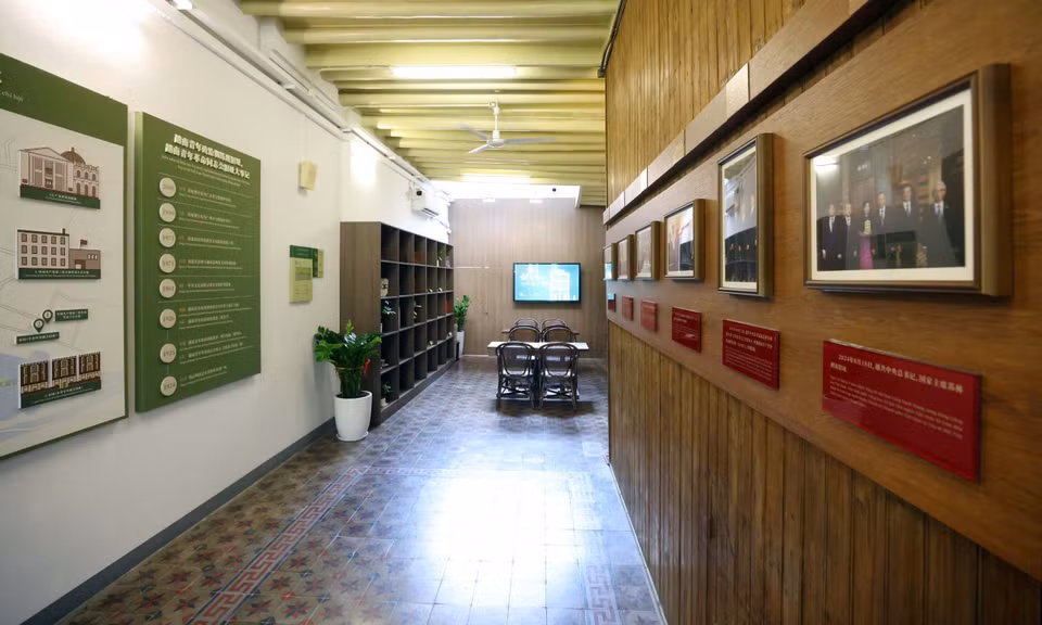 越南青年革命同志会旧址的展示空间。图自越通社/范坚
