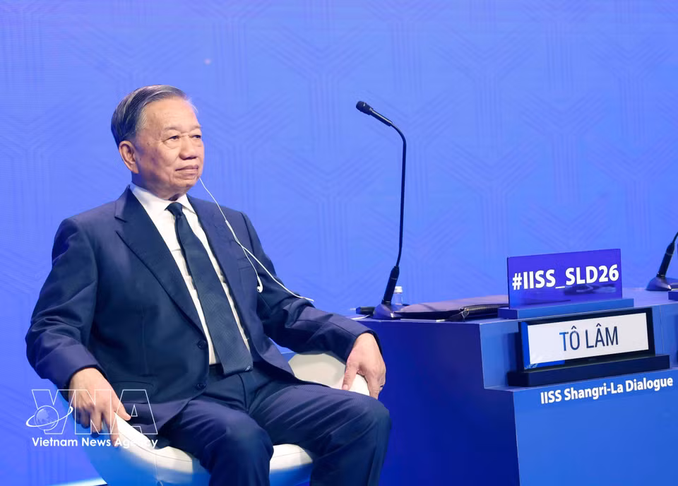 越共中央总书记、国家主席苏林出席第23届香格里拉对话会。图自越通社