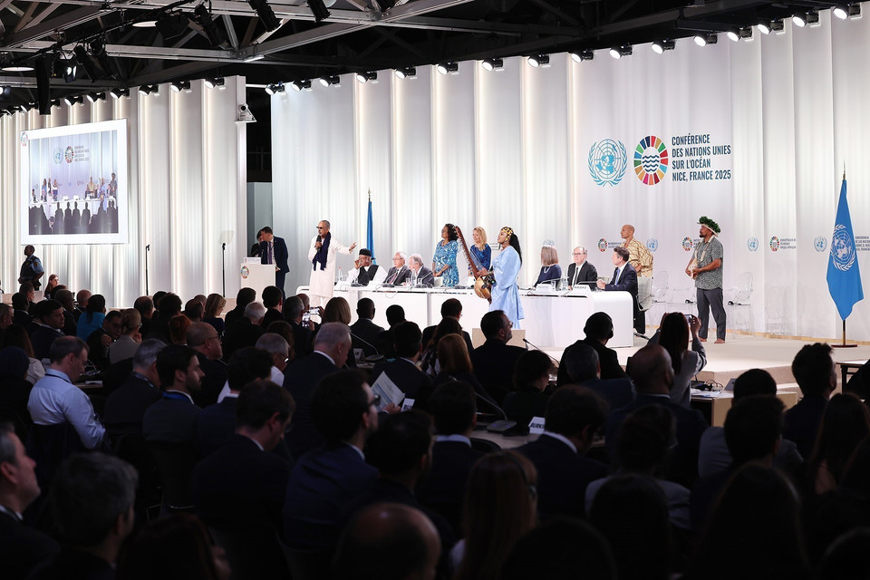 6月9日上午（当地时间），第三届联合国海洋大会（UNOC 3）开幕式在法国尼斯举行。图自越通社