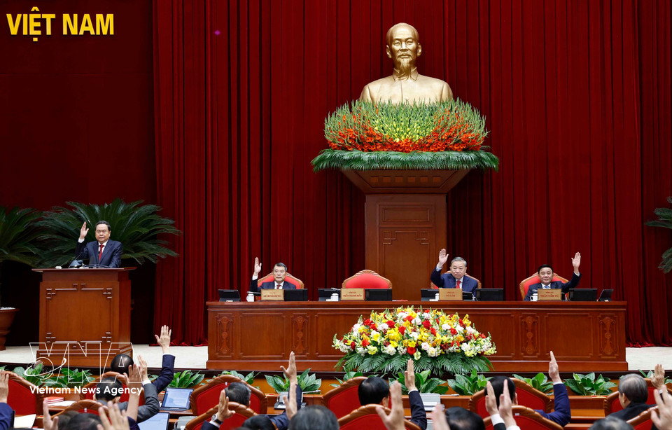 2026年3月23日上午，越南共产党第十四届中央委员会第二次全体会议在越南共产党中央委员会总部召开。图自越通社