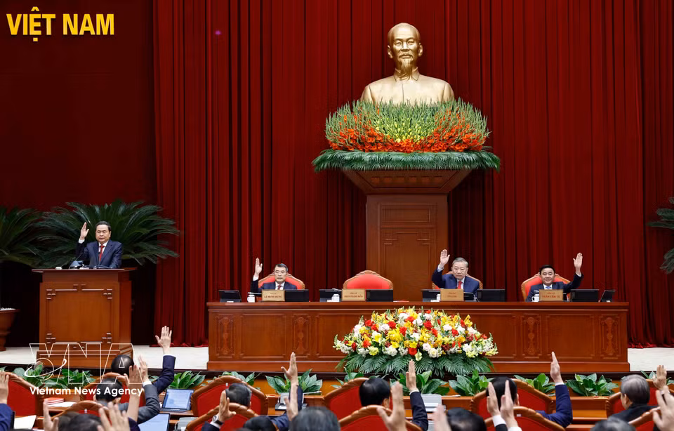 2026年3月23日上午，越南共产党第十四届中央委员会第二次全体会议在越南共产党中央委员会总部召开。图自越通社