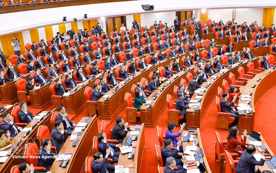 2026年3月23日上午，越南共产党第十四届中央委员会第二次全体会议在越南共产党中央委员会总部召开。图自越通社