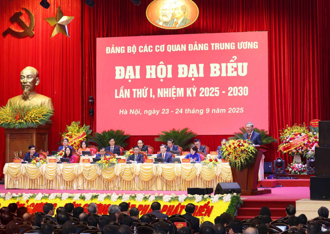 2025-2030年任期越共中央党机关第一次代表大会。图自越通社 vna-potal-tien-toi-dai-hoi-xiv-cua-dang-dai-hoi-dai-bieu-dang-bo-cac-co-quan-dang-trung-uong-lan-thu-nhat-nhiem-ky-2025-2030-8293388.jpg