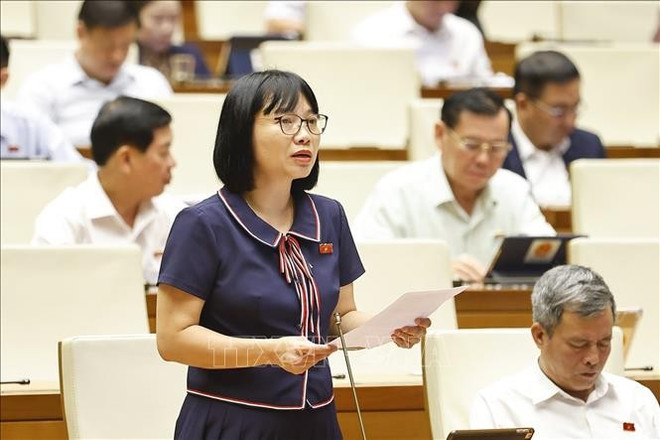 海阳省国会代表阮氏越娥发表讲话。图自越通社 dai-bieu-quoc-hoi-tinh-hai-duong-nguyen-thi-viet-nga-phat-bieu-anh-ttxvn.jpg