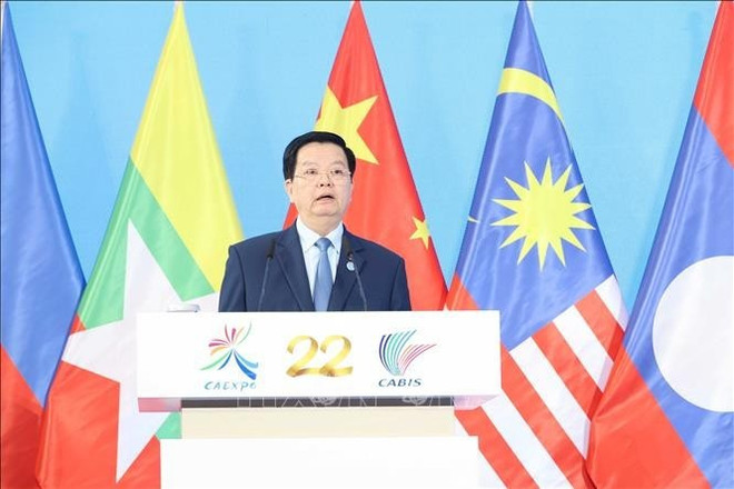 越南政府副总理梅文政发言。图自越通社 uuid3f262dd9-f520-45ed-a57e-5a66a62a0e7acode001library1type1mode1loctruecaptrue.jpg